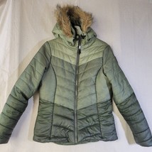 Swiss Tech Womens Puffer Jacket Expedition Faux Fur Hood Size Medium 8-1... - $23.33