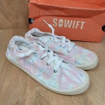 Sowift Womens Sneakers Sz 8 M Lace Up Canvas Shoes Slip On Comfort - £16.37 GBP