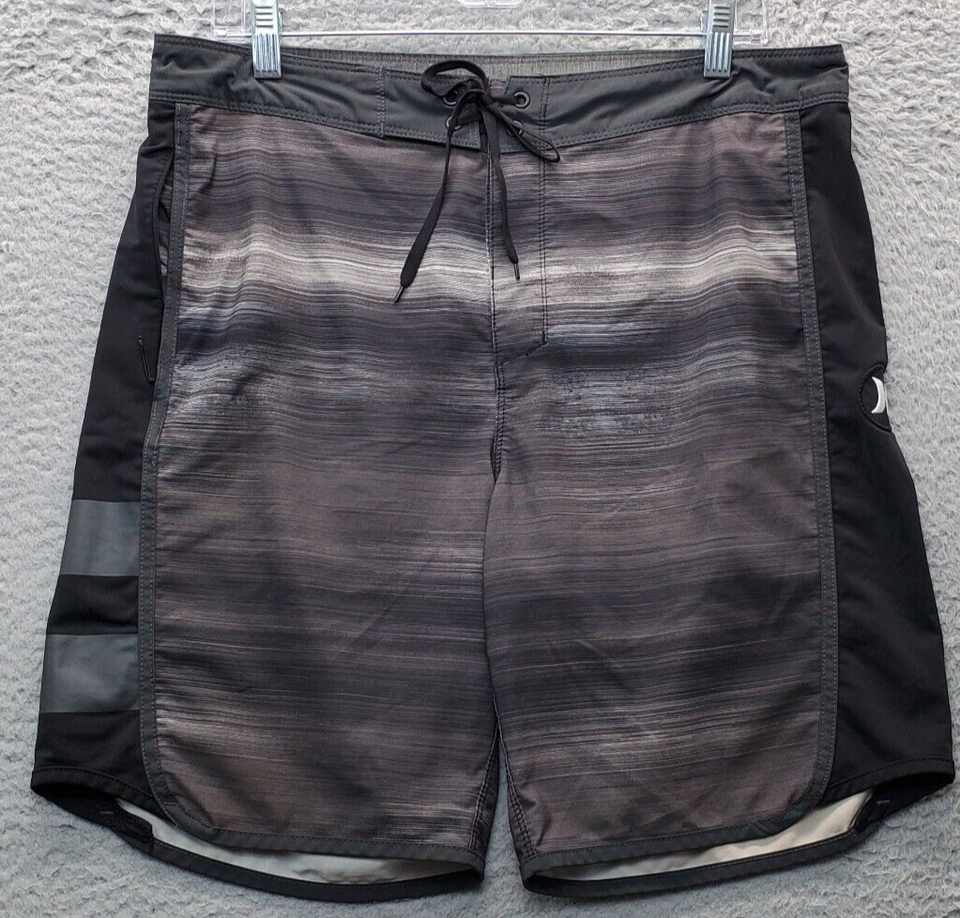 Hurley Board Shorts Men&#39;s 32 Multi Phantom Hyperweave Striped Flat Front... - $18.49