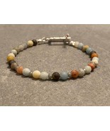 Amazonite beaded bracelet, matte amazonite bracelet, pastel beaded brace... - $37.36 CAD
