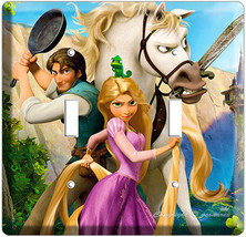 Rapunzel Flynn Tangled Movie Double Light Switch Cover Girls Play Room Art Decor - £10.96 GBP