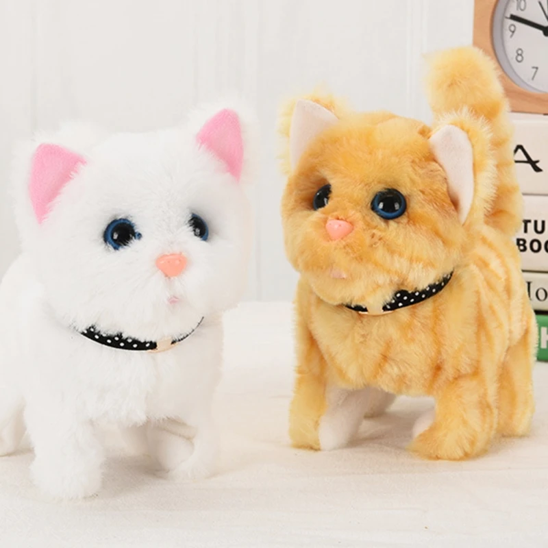 Plush Electronic Cats Move and Meow Walking Lifelike Interactive Toy Pet Stuffed - £14.01 GBP+