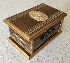 Egyptian Themed Brown and Gold Wooden Trinket Box  - £9.80 GBP