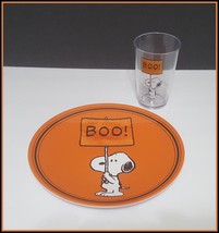 NEW Pottery Barn Kids Snoopy Boo Halloween Plate and Tumbler - £26.43 GBP