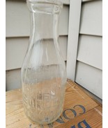 Vintage Bordens Clear Glass One Quart Milk Bottle - £9.82 GBP