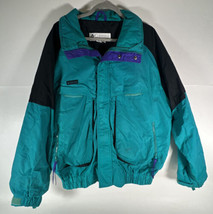 Men&#39;s Columbia Sportswear Powder Keg Turquoise Teal Purpl Radial Sleeve Jacket L - £15.57 GBP