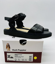 Hush Puppies Women&#39;s Briard Qtr Strap Leather Sandals- Black, US 7.5W / EUR 38.5 - £22.09 GBP