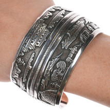 7&quot; Large Eugene Hale Navajo sterling storyteller cuff bracelet - £495.33 GBP