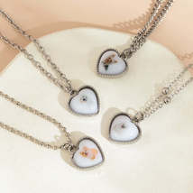 White Resin &amp; Silver-Plated Dog Heart Pendant Necklace Set - £11.98 GBP