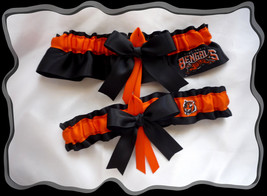 Cincinnati Bengals Black Satin Ribbon Wedding Garter Set  - £23.45 GBP