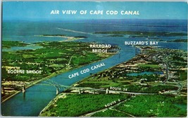 Aerial View Postcard Cape Cod Canal and Buzzards Bay Massachusetts  - £4.11 GBP