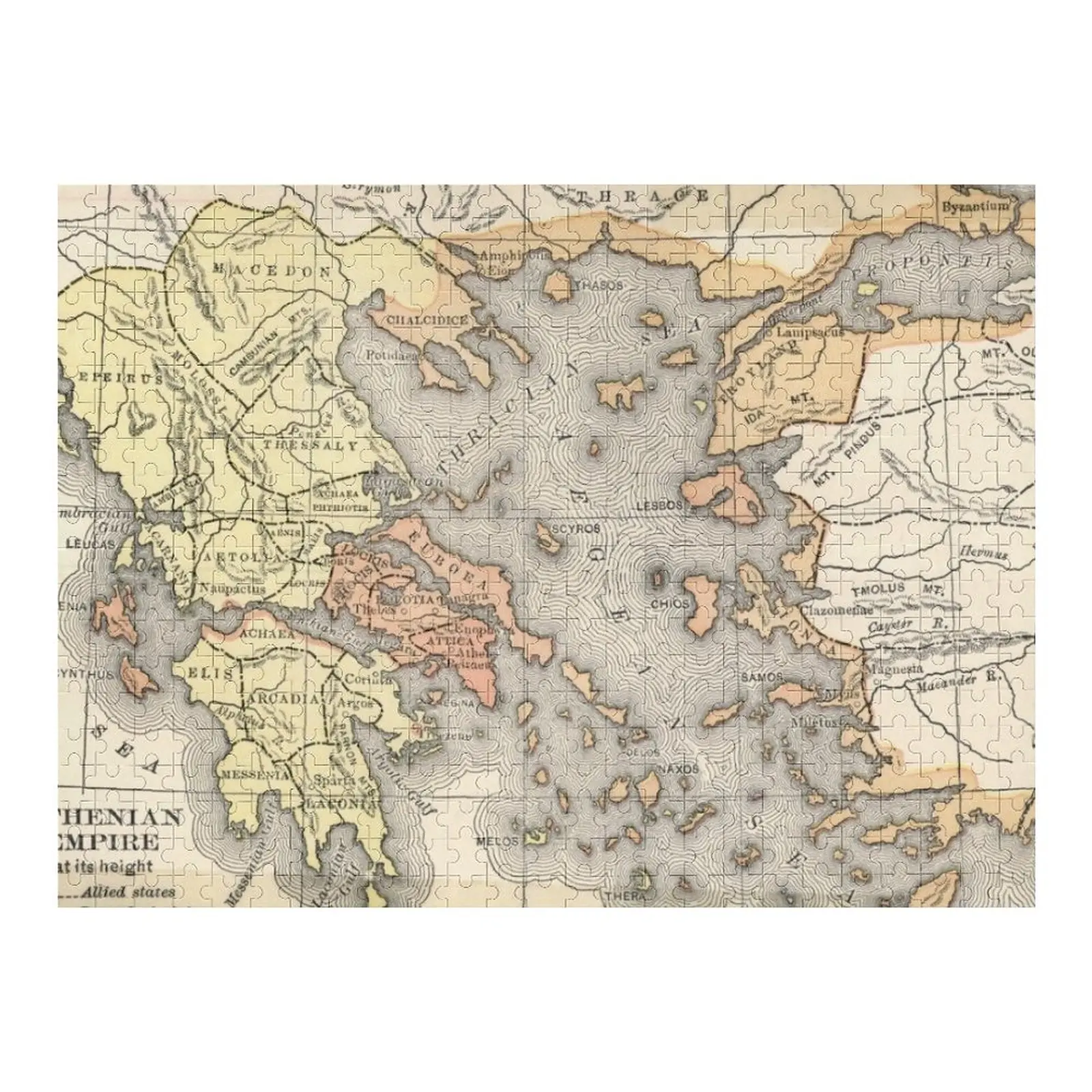 Ancient Greek Map and the Athenian Empire Jigsaw Puzzle Customized Photo - $25.83+