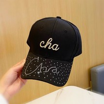 Spring Rhinestone Cha Hat Female Embroidery Baseball Cap Personality Sun-Poof Pe - $14.50