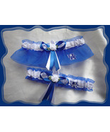 University of Kentucky Wildcats Blue Organza Flower Wedding Garter Set  - £19.65 GBP