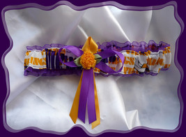 Minnesota Vikings Purple Organza Fabric Flower Wedding Garter Toss  - £9.77 GBP