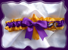 Minnesota Vikings Gold Satin Ribbon Wedding Garter Toss  - £9.77 GBP