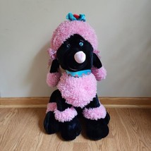 Huge Dan Dee Black Pink Poodle Plush Stuffed Dog 24" - £18.67 GBP