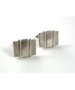 Mid Century Modern Silvertone Cufflinks By SWANK 51917 - £19.75 GBP