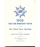 SUE ISLAND POWER SQUADRON 1959 Fleet &amp; Membership Roster 76-page Baltimo... - $9.89