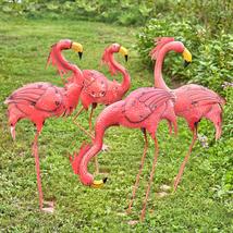 Zaer Ltd. Set of 4 Metal Pink Flamingos - £291.24 GBP