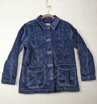 LL Bean Womens Large Corduroy Jacket Coat Blue - $59.68