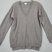 Gap Women Sweater Size M Gray Cozy Wool Preppy V-Neck Classic Long Sleev... - £9.91 GBP