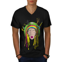 Peace 420 Stoner Rasta Shirt Love Music Men V-Neck T-shirt - £10.44 GBP