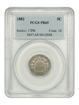 1882 5C PCGS PR65 - $697.67