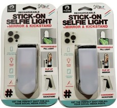 Premier Stick-On Selfie Light + Mirror and Kickstand for Smartphone Lot of 2 New - £9.84 GBP