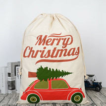 Santa Sack Large Cotton Christmas With Volkswagon VW Xmas Stocking Storage Bag - £8.72 GBP