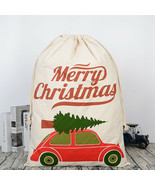 Santa Sack Large Cotton Christmas With Volkswagon VW Xmas Stocking Stora... - $14.92 CAD