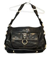 Tashe Shoulder Bag Black Leather Large Purse Tote Handbag Pockets EUC  - $23.95