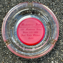 Madonna Inn Vintage Glass Ashtray, San Luis Obispo, CA Painted on Bottom - £14.47 GBP