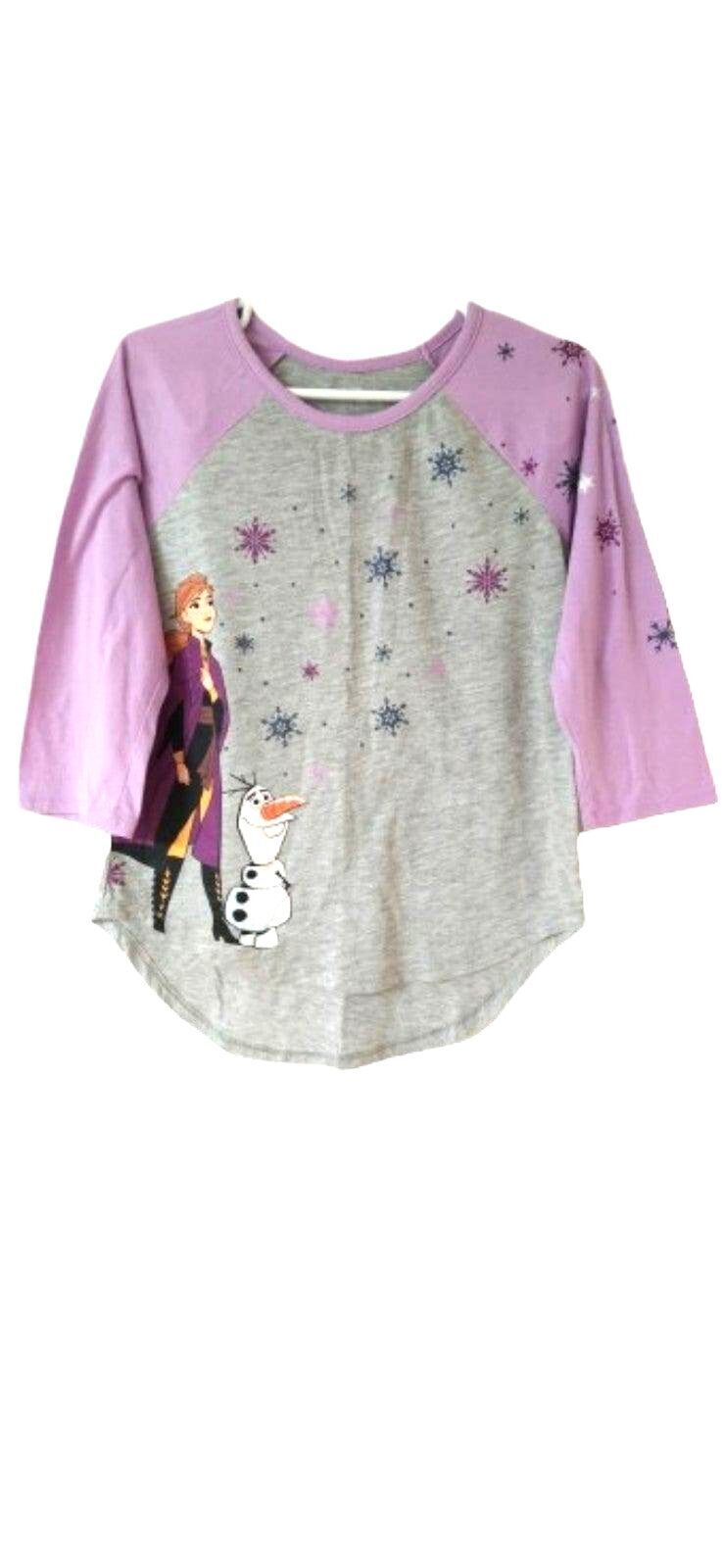 Frozen Disney M 3/4 sleeves girls blouse purple gray sleepwear size M - $11.00