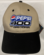 Vintage Y2K Pepsi 400 At Daytona Americrown Tan and Black Nascar Cap Hat NOS - £16.23 GBP