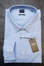 HUGO BOSS Uomo Ronni _ 53 Slim Blu a Macchie Cotone Business Camicia Cas... - $59.38