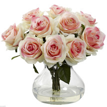 Rose Arrangement w/Vase nearly natural  1367-LP - £43.89 GBP