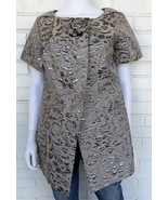 Anthropologie Yoana Baraschi Women&#39;s Gold Brocade Jacket Capelet Size 8 ... - £109.86 GBP