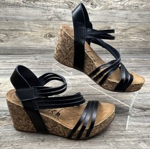Blowfish Malibu &quot;Scarlett&quot; Wedge Heeled Black Sandals Open Heel/Toe Size... - $28.71