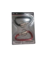 Carabiner Clips Pack of 2 Black &amp; Red Tool Bench Hardware NEW - $7.99