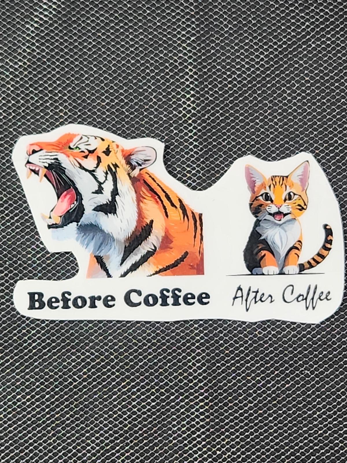 Before Coffee After Coffee Sticker - $1.65
