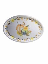 Serving Platter Plastic Pumpkin Pattern Thanksgiving/Harvest 18x12” - £10.47 GBP