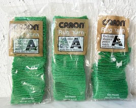 Caron Pre-Cut Rug Yarn Acrylic Latch Hook - 2+ Packages Color Green #0140 - $72.15 MXN