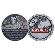 PANDEMIC COVID-19 CORONAVIRUS VICTIM SURVIVOR  FRONT LINE WORKER 2.25&quot; C... - £31.44 GBP