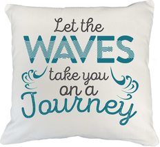 Let Waves Take You to a Journey. Sports White Pillow Cover for Surfers 1... - $24.74+