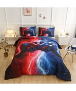 Gamer Gaming Bedding Sets Tie Dye Lightnings Gamepad Comforter Set For B... - £53.15 GBP