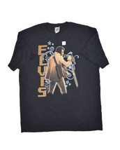 Vintage Elvis Presley Graphic T Shirt Mens XL Black Liquid Blue Music Th... - £36.38 GBP