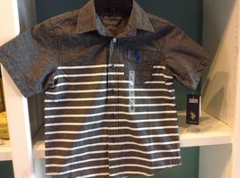 U.S. Polo Assn Boys 4 Button Down Striped Shirt with Blue Polo Horse - $15.00