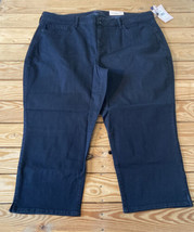 NYDJ NWT Women’s Capri double snap side slit Jeans size 22W Black CV - £26.08 GBP