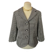 Petite Perceptions Houndstooth Black and White Blazer Size 12P - £27.40 GBP